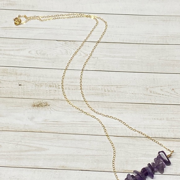 Amethyst Bar Gemstone Necklace - Picture 2 of 2